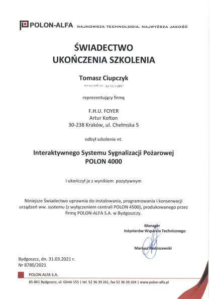 Skan: Autoryzacja FOYER · P4000
