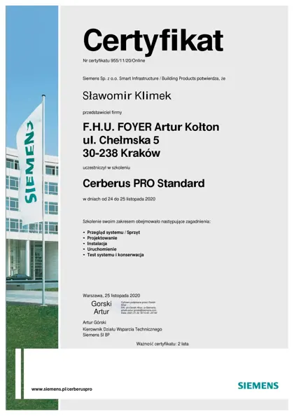 Skan: Sławomir Klimek · certyfikat nr 955